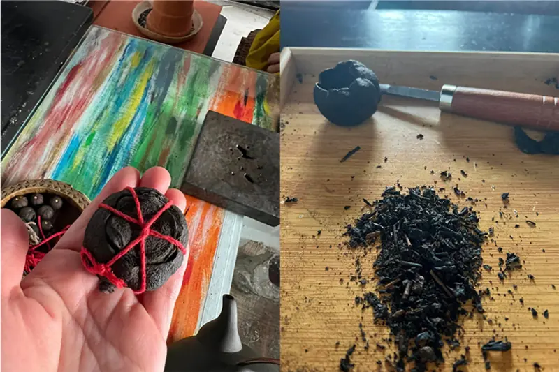 酸柑茶球內茶葉